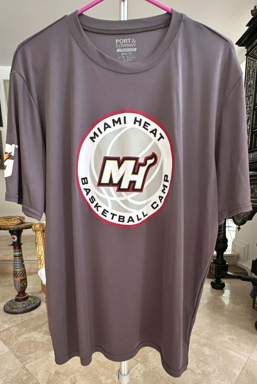 Miami Heat Basketball Camp Performance T-Shirt Size L